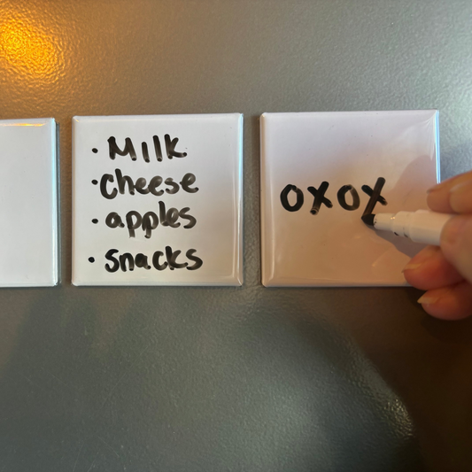 3 Blank Magnets & Magnetic Dry Erase Marker